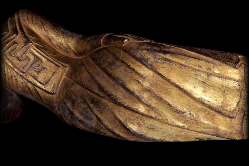 Extremely Rare Early 19C Wood Mandalay Reclining Buddha # A141